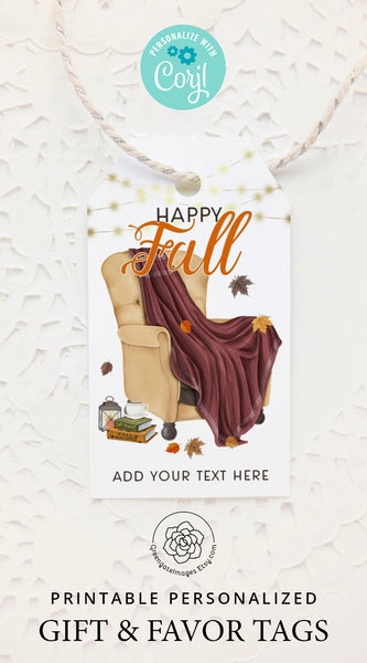 Cozy Chair Scene Fall Gift Tag - Greengate Images