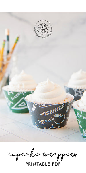 School Chalkboard Cupcake Wrappers - Greengate Images