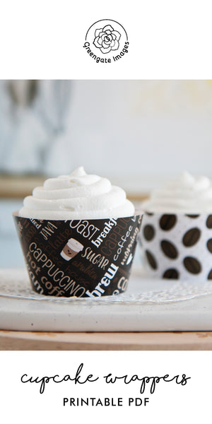Coffee Terms Cupcake Wrapper