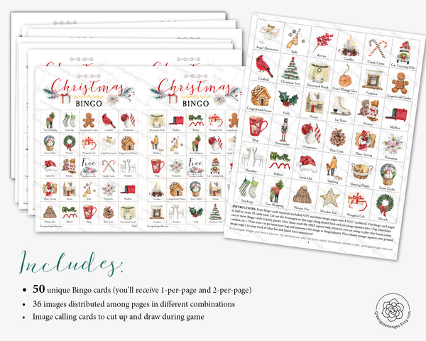 Christmas Bingo - Cozy and Rustic - Greengate Images