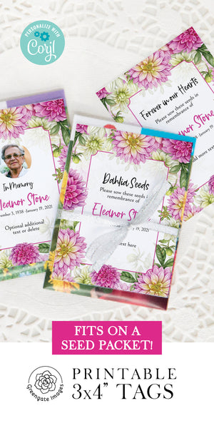 Dahlia Seed Packet Tags - Greengate Images