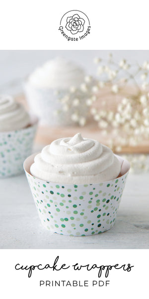 Green Confetti Spots Cupcake Wrapper - Greengate Images