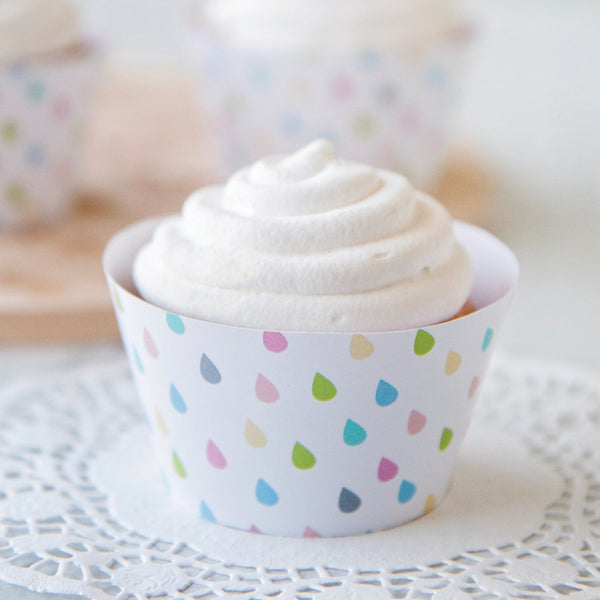 Colorful Raindrops Cupcake Wrapper - Greengate Images