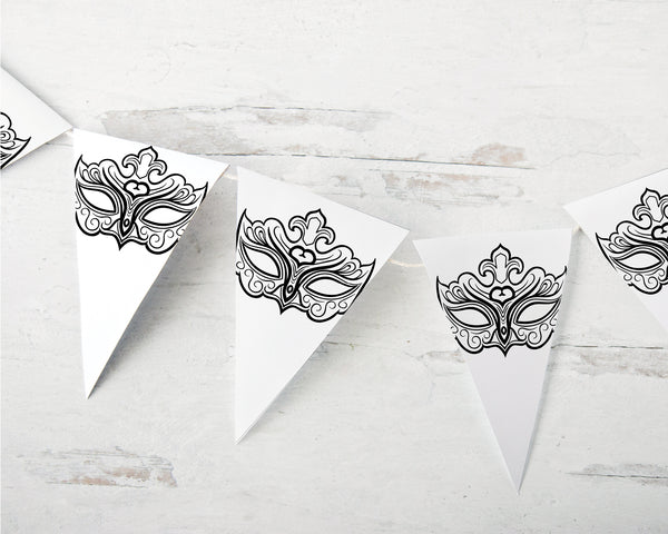 Masquerade Bunting - Black and White - Greengate Images