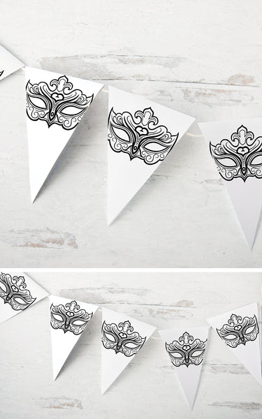 Masquerade Bunting - Black and White - Greengate Images