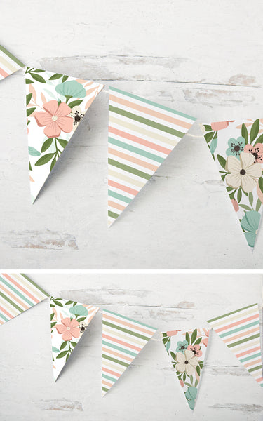 Spring Bunting - Flowers and Stripes - Greengate Images