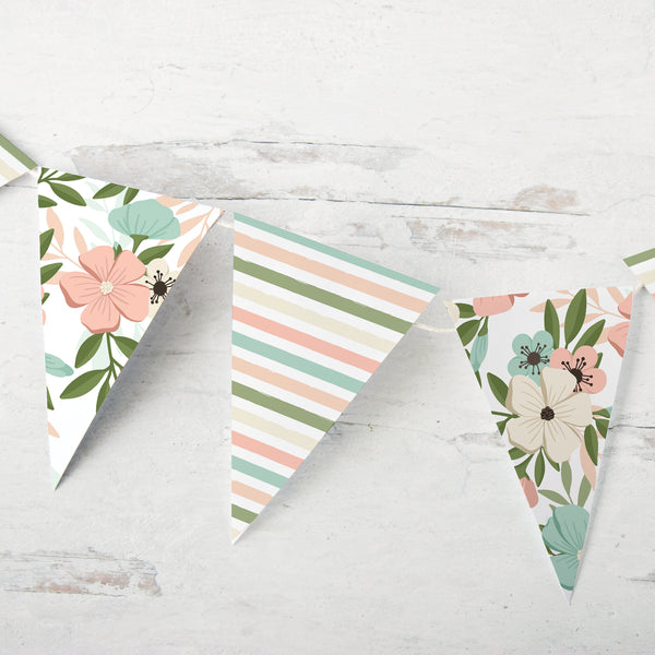 Spring Bunting - Flowers and Stripes - Greengate Images