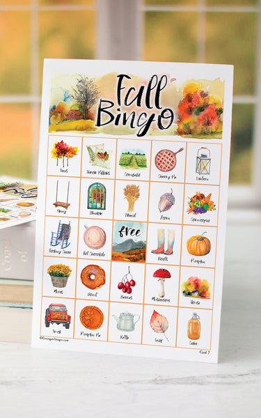 Fall Bingo Cards - Watercolor 2 - Greengate Images