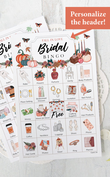 Fall / Autumn Bridal Bingo Cards - Greengate Images