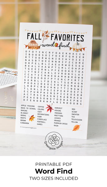 Fall Word Find - Greengate Images