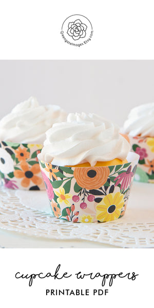 Fall Floral Cupcake Wrappers - Greengate Images