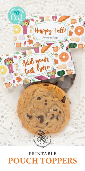 Fall Pattern Cookie Pouch Topper - Greengate Images