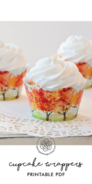 Fall Tree Cupcake Wrappers - Greengate Images