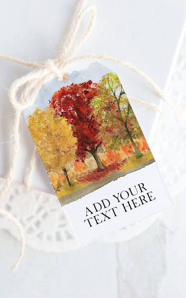 Fall Trees Gift Tag - Greengate Images