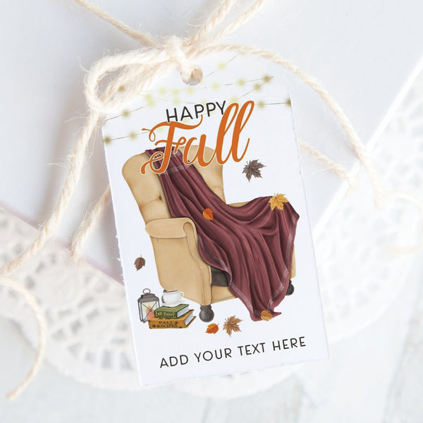 Cozy Chair Scene Fall Gift Tag - Greengate Images