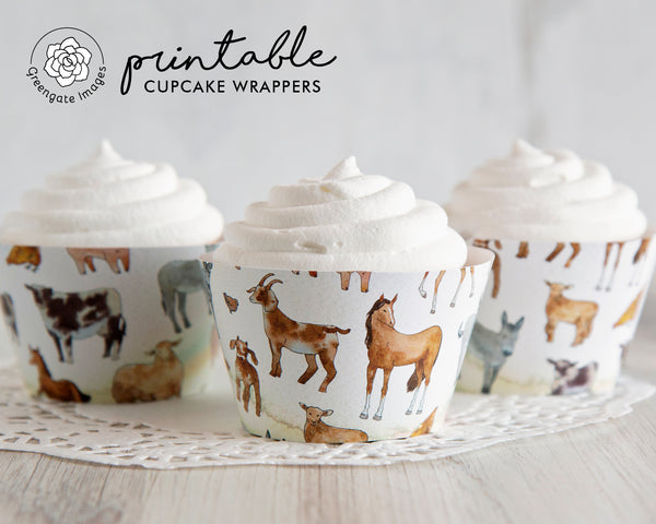 Farm Animals Cupcake Wrappers - Greengate Images