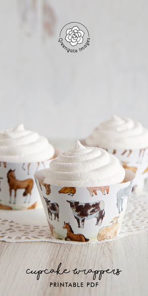 Farm Animals Cupcake Wrappers - Greengate Images