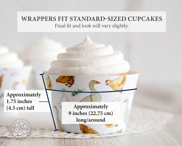 Farm Bird Cupcake Wrappers - Greengate Images