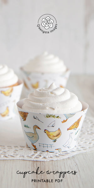 Farm Bird Cupcake Wrappers - Greengate Images