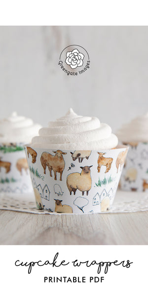 Sheep Cupcake Wrappers - Greengate Images