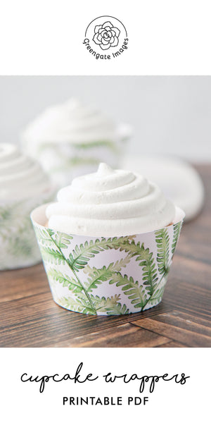 Fern Leaf Cupcake Wrapper Duo - Greengate Images