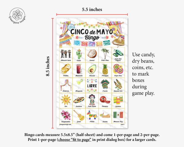 Fiesta / Cinco de Mayo Bingo - Both titles included - Greengate Images