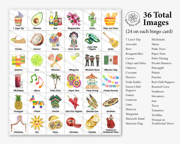 Fiesta / Cinco de Mayo Bingo - Both titles included - Greengate Images