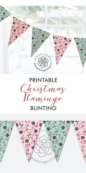 Christmas Flamingo Bunting - Greengate Images