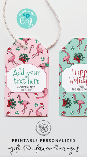 Christmas Flamingo Gift Tags