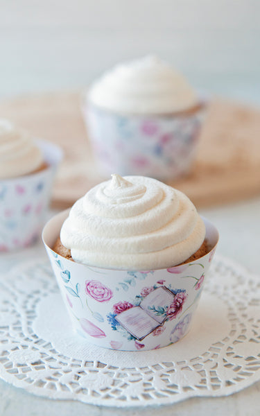 Floral Book Cupcake Wrapper - Greengate Images