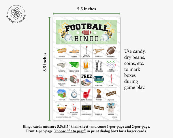 Football Bingo - Greengate Images