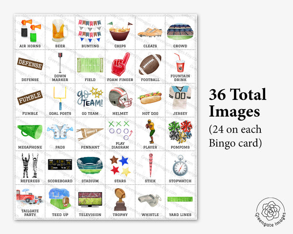 Football Bingo - Greengate Images