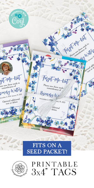 Forget-Me-Not Seed Packet Tags - Greengate Images