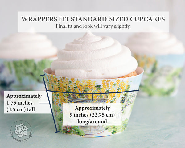 Garden Cupcake Wrappers - Floral Scenes - Greengate Images