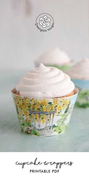 Garden Cupcake Wrappers - Floral Scenes - Greengate Images