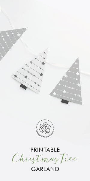 Christmas Tree Garland - Gray With Stars - Greengate Images
