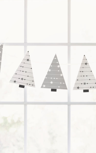 Christmas Tree Garland - Gray With Stars - Greengate Images