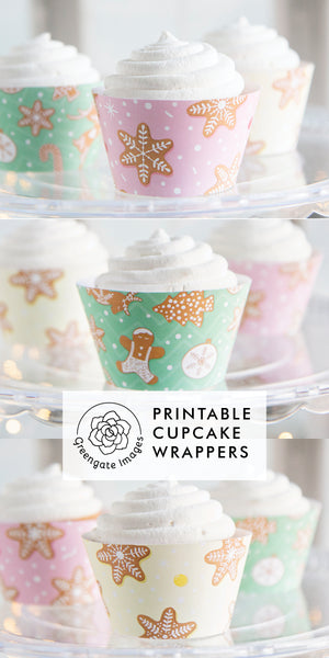 Gingerbread Christmas Cupcake Wrapper Trio - Greengate Images