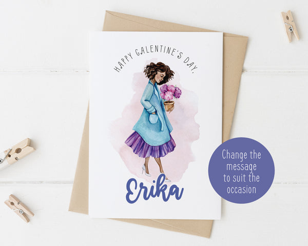 Personalized Greeting Card - Female 1 - Greengate Images
