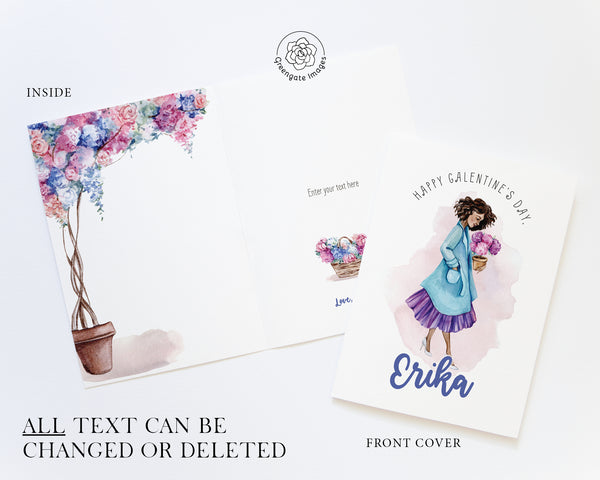 Personalized Greeting Card - Female 1 - Greengate Images
