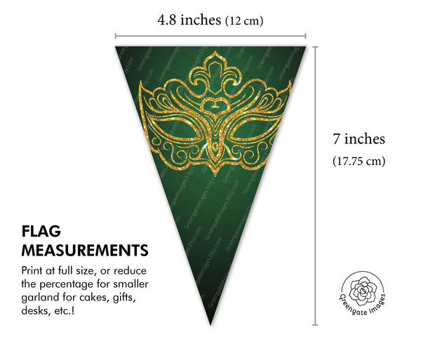 Masquerade Bunting Duo - Gold, Green, Purple - Greengate Images