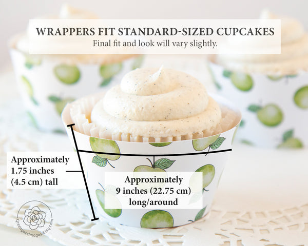 Apple Cupcake Wrapper - Green - Greengate Images