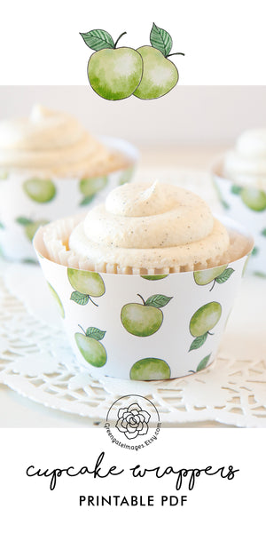 Apple Cupcake Wrapper - Green - Greengate Images