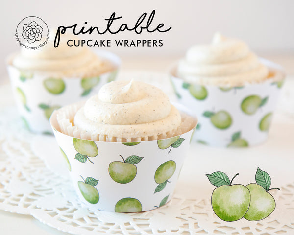 Apple Cupcake Wrapper - Green - Greengate Images