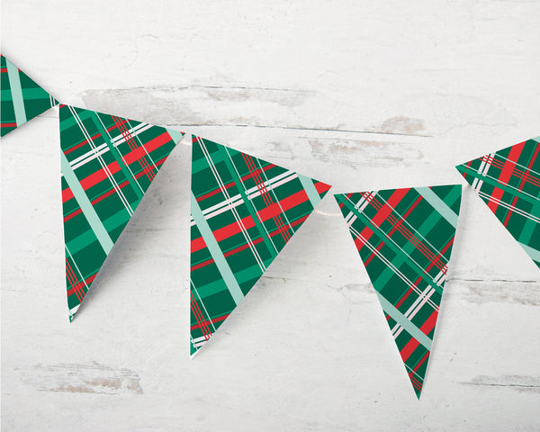 Christmas Plaid Bunting - Greengate Images