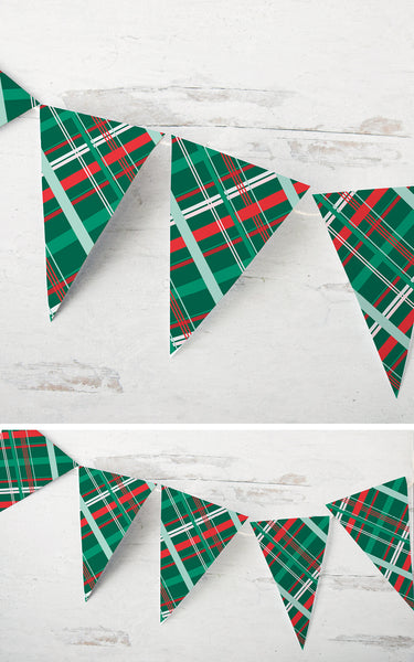 Christmas Plaid Bunting - Greengate Images