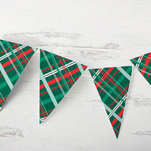 Christmas Plaid Bunting - Greengate Images