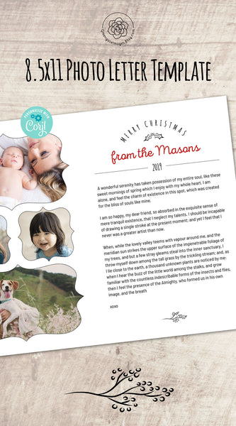 Christmas Letter Template - Simple Handdrawn - Greengate Images