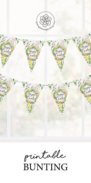 Easter Bunting - Happy Easter Botanical - Greengate Images