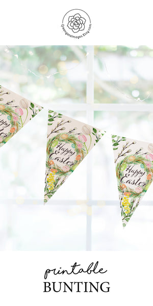 Easter Bunting - Happy Easter Botanical - Greengate Images
